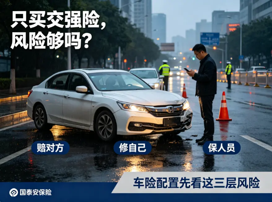 买车险只买交强险就敢上路？这3个风险缺口太大(图1)